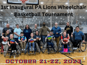 Picture of PA Lions Youth Wheelchair Basketball Team with coaches and CILCP staff